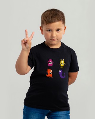 Футболка дитяча З монстрами чорна - 11970