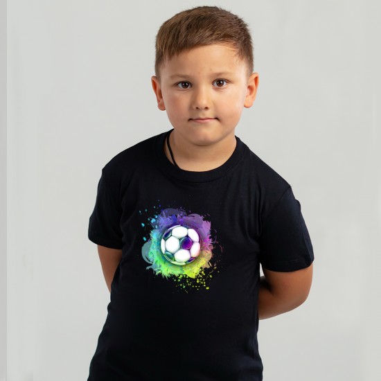 Футболка дитяча З футбольним м'ячем чорна - 11970