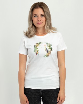 Футболка жіноча Птахи біла - DTF11502 Футболка жіноча Птахи біла - DTF11502