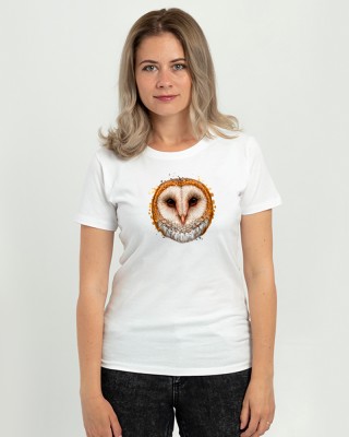 Футболка жіноча Сова біла - DTF11502