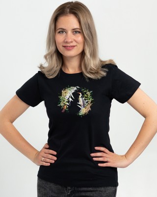 Футболка жіноча Птахи чорна - DTF11502 Футболка жіноча Птахи чорна - DTF11502