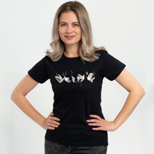 Футболка жіноча Танець лелек чорна - DTF11502 Футболка жіноча Танець лелек чорна - DTF11502