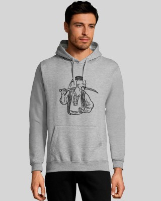 Худі з принтом Козак з шаблею сірий меланж - 47101360/161(SOLS) Худі з принтом Козак з шаблею сірий меланж - 47101360/161(SOLS)