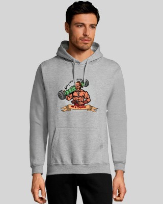 Худі з принтом Козак з джавеліном сірий меланж - 47101360/162(SOLS) Худі з принтом Козак з джавеліном сірий меланж - 47101360/162(SOLS)