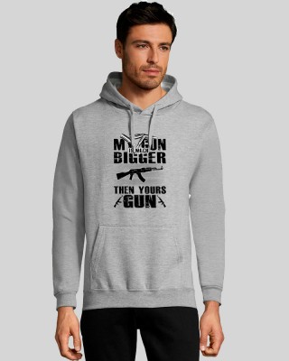 Худі з принтом My gun is bigger сірий меланж - 47101360/172(SOLS)