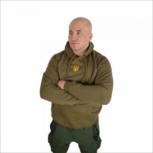 Худі з вишивкою Тризуб жовтий хакі - W47101269/290(SOLS) Худі з вишивкою Тризуб жовтий хакі - W47101269/290(SOLS)