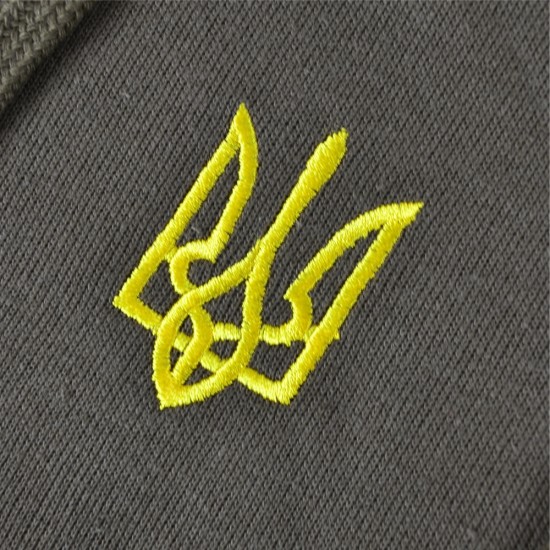 Худі з вишивкою Тризуб жовтий хакі - W47101269/290(SOLS)