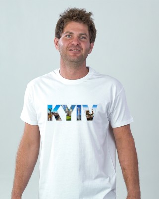 Футболка чоловіча Kyiv біла - DTF11500