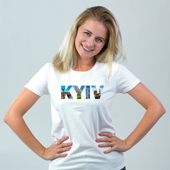 Футболка жіноча Kyiv біла - DTF11502 Футболка жіноча Kyiv біла - DTF11502