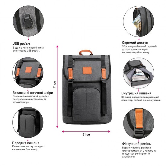 Рюкзак роллтоп Nikibo Metro - 30010905-01