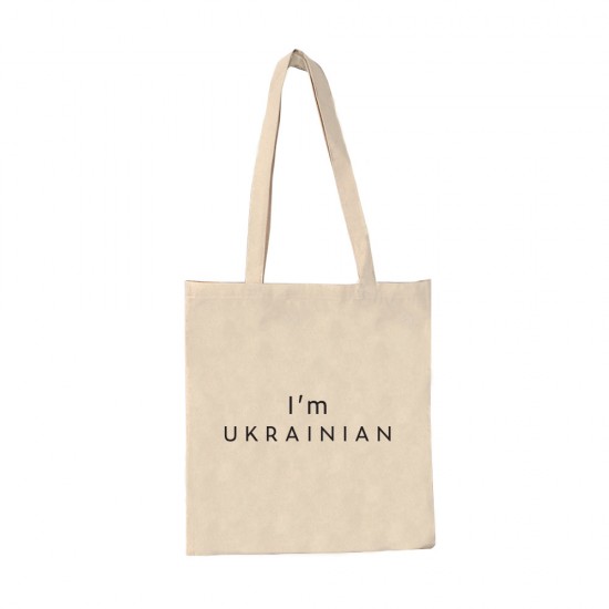 Шопер з довгими ручками I'am Ukrainian натуральний