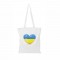 Шопер з довгими ручками серце України білий