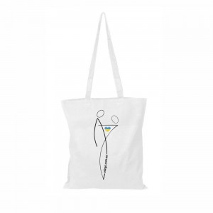 Шопер з довгими ручками чоловік та жінка з сердцем білий Шопер з довгими ручками чоловік та жінка з сердцем білий