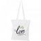 Шопер з довгими ручками love в серцях білий