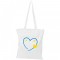 Шопер з довгими ручками блакитне серце білий