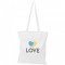 Шопер з довгими ручками жовто-блакитне серце LOVE білий