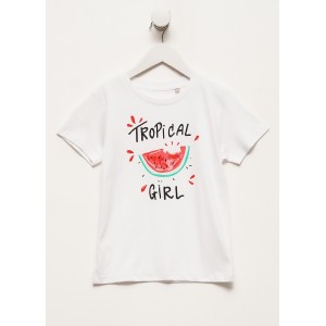 Футболка дитяча З кавуном Tropical girl біла - 02078 Футболка дитяча З кавуном Tropical girl біла - 02078