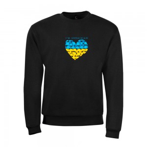 Світшот з принтом I'm Ukrainian з серцем чорний - 01168312/144(SOLS) Світшот з принтом I'm Ukrainian з серцем чорний - 01168312/144(SOLS)