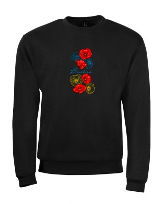 Світшот з принтом Вільна з квітами чорний - 01168312/146(SOLS) Світшот з принтом Вільна з квітами чорний - 01168312/146(SOLS)