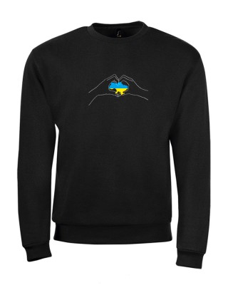Світшот з принтом Карта України та руки чорний - 01168312/150(SOLS) Світшот з принтом Карта України та руки чорний - 01168312/150(SOLS)