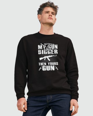 Світшот з принтом My gun is bigger чорний - 01168312/172(SOLS)