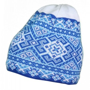 Шапка з національним орнаментом біло-синя - UA5500.03 Шапка з національним орнаментом біло-синя - UA5500.03