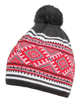 Шапка з національним орнаментом біло-червоно-чорна - UA5500.07