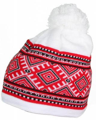 Шапка з національним орнаментом біло-червоно-чорна - UA5500.08