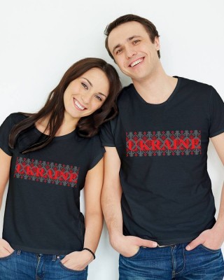 Футболка жіноча Вишиванка орнамент Ukraine чорна - DTF11502