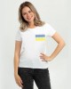 Футболка жіноча Вишиванка маленький прапор Ukraine біла - DTF11502